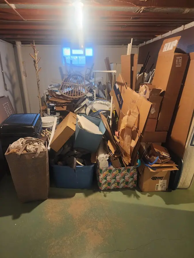 Roll-off dumpster container at job site for 8 Yard Dumpster Rental in Bellmawr